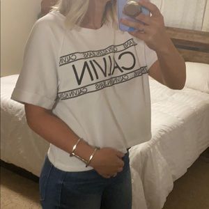 Calvin Klein short sleeve sweater crop top